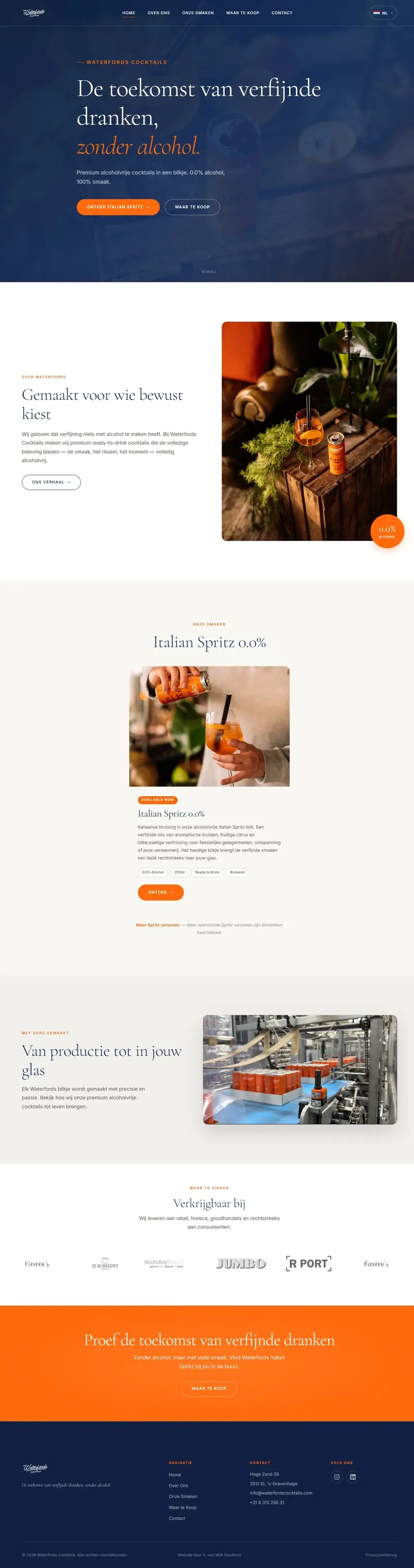Waterfords Cocktails website